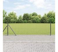 vidaXL Clôture Euro avec 13 posts flanqués 0.4x50 m Acier galvanisé 3350962 Gris