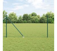 Vidaxl Clôture Euro Avec 13 Poteaux À Pointe 1.2x25m En Acier Galvanisé Vert