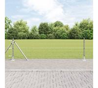 Vidaxl Clôture Euro Avec 7 Poteaux À Bride 0.6x10 M En Acier Galvanisé