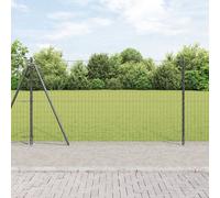 Vidaxl Clôture Euro Avec 7 Poteaux À Flange 1.2x10 M En Acier Galvanisé