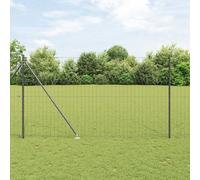 Vidaxl Clôture Euro Avec 7 Poteaux À Pointe 1.5x10 M Acier Galvanisé Gris