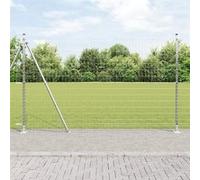 vidaXL Clôture Euro avec 7 poteaux flasques 1.5x10 m acier galvanisé 3351003 Gris