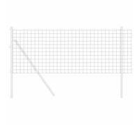 vidaXL Clôture Euro Gris 0,4 x 25 m Fer revêtu de PVC, Jardin et Terrasse, Barrière Moderne Durable, Séparateur Rectangulaire, Panneau Protecteur Euro, PVC