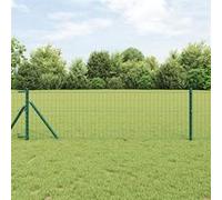 vidaXL Clôture Euro 0,8 x 10 m - Fer revêtu de PVC - Vert