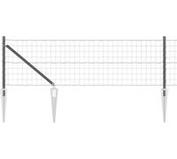 vidaXL Clôture européenne avec pointes, 25 x 0,8 m, acier revêtu de PVC, gris
