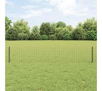 vidaXL Clôture européenne avec poteaux, 10 x 0,4 m, acier revêtu de PVC, gris