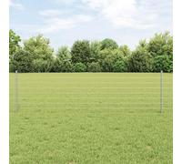 vidaXL Clôture européenne avec poteaux, 10 x 0,6 m, acier galvanisé, couleur argent, type treillis