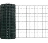 vidaXL Clôture européenne avec poteaux, 10 x 0,6 m, acier revêtu de PVC, couleur verte