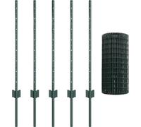 vidaXL Clôture européenne avec poteaux, 10 x 0,8 m, acier revêtu de PVC, couleur verte