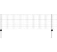 vidaXL Clôture européenne avec poteaux, 25 x 0,6 m, acier revêtu de PVC, gris