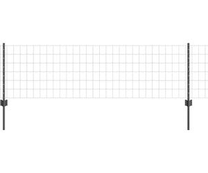 vidaXL Clôture européenne avec poteaux, 25 x 0,6 m, acier revêtu de PVC, gris