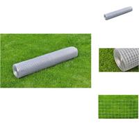 vidaXL Clôture grillagée Acier galvanisé Carré 1×25 m Argenté - Panneaux de clôture