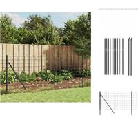 vidaXL Clôture grillagée Anthracite 0,8x25 m Acier galvanisé - Panneaux de clôture