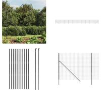 vidaXL Clôture grillagée Anthracite 1,6x25 m Acier galvanisé - Clôture grillagée - Clôture de jardin - Grillage métallique