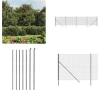 vidaXL Clôture grillagée Anthracite 1,8x10 m Acier galvanisé - Clôture grillagée - Clôture de jardin - Grillage métallique