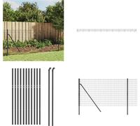 vidaXL Clôture grillagée Anthracite 1x25 m Acier galvanisé - Clôture grillagée - Clôture de jardin - Grillage métallique