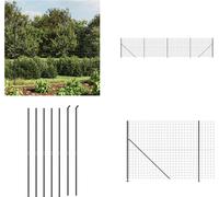 vidaXL Clôture grillagée avec bride au sol Anthracite 1,4x10 m - Clôture grillagée - Clôture de jardin - Grillage métallique