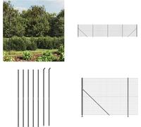 vidaXL Clôture grillagée avec bride au sol Anthracite 1,4x10 m - Clôture grillagée - Clôture de jardin - Grillage métallique