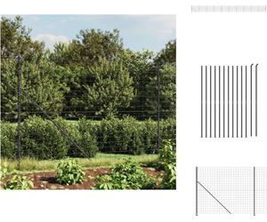vidaXL Clôture grillagée avec bride au sol Anthracite 1,4x25 m - Panneaux de clôture