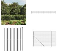 vidaXL Clôture grillagée avec bride au sol Anthracite 1,6x25 m - Clôture grillagée - Clôture de jardin - Grillage métallique