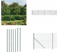 vidaXL Clôture grillagée avec bride au sol Vert 1,4x10 m - Clôture grillagée - Clôture de jardin - Grillage métallique