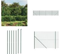 vidaXL Clôture grillagée avec bride au sol Vert 1,4x10 m - Clôture grillagée - Grillage - Clôture de jardin