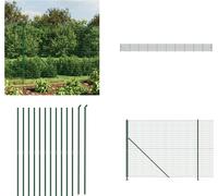 vidaXL Clôture grillagée avec bride au sol Vert 1,4x25 m - Clôture grillagée - Clôture de jardin - Grillage métallique