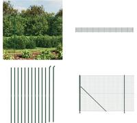 vidaXL Clôture grillagée avec bride au sol Vert 1,8x25 m - Clôture grillagée - Clôture de jardin - Grillage métallique