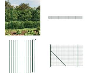 vidaXL Clôture grillagée avec bride au sol Vert 1,8x25 m - Clôture grillagée - Clôture de jardin - Grillage métallique