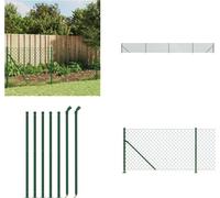 vidaXL Clôture grillagée avec bride au sol Vert 1x10 m - Clôture grillagée - Clôture grillagée - Clôture de jardin
