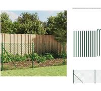vidaXL Clôture grillagée avec bride au sol Vert 1x25 m - Panneaux de clôture