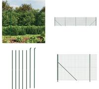 vidaXL Clôture grillagée avec bride au sol Vert 2,2x10 m - Clôture grillagée - Clôture de jardin - Grillage métallique