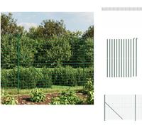vidaXL Clôture grillagée avec bride au sol Vert 2x25 m - Panneaux de clôture