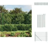 vidaXL Clôture grillagée avec bride de sol vert 1,4x10 m - Panneaux de clôture