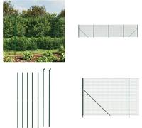 vidaXL Clôture grillagée avec bride de sol Vert 2x10 m - Clôture grillagée - Clôture de jardin - Grillage métallique
