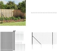 vidaXL Clôture grillagée avec douilles au sol Anthracite 0,8x25 m - Clôture grillagée - Clôture de jardin - Clôture grillagée