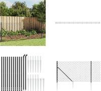 vidaXL Clôture grillagée avec douilles au sol Anthracite 0,8x25 m - Clôture grillagée - Grillage - Clôture de jardin