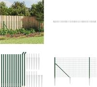 vidaXL Clôture grillagée avec douilles au sol Vert 0,8x25 m - Clôture grillagée - Clôture de jardin - Clôture grillagée