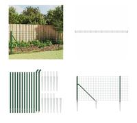 vidaXL Clôture grillagée avec douilles au sol Vert 0,8x25 m - Clôture grillagée - Clôture de jardin - Clôture grillagée