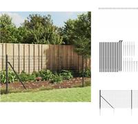 vidaXL Clôture grillagée avec douilles de sol Anthracite 0,8x25 m - Panneaux de clôture
