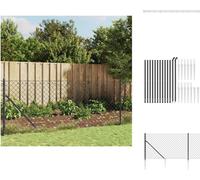 vidaXL Clôture grillagée avec douilles de sol Anthracite 0,8x25 m - Panneaux de clôture