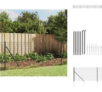 vidaXL Clôture grillagée avec douilles de sol Anthracite 1x10 m - Panneaux de clôture