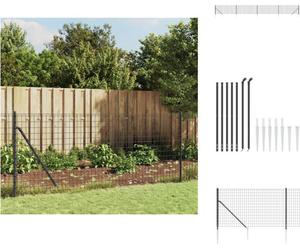 vidaXL Clôture grillagée avec douilles de sol Anthracite 1x10 m - Panneaux de clôture