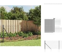 vidaXL Clôture grillagée avec douilles de sol Anthracite 1x25 m - Panneaux de clôture