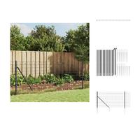 vidaXL Clôture grillagée avec douilles de sol Anthracite 1x25 m - Panneaux de clôture