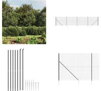 vidaXL Clôture grillagée avec douilles de sol Anthracite 2,2x10 m - Clôture grillagée - Clôture de jardin - Clôture en fil de fer