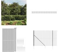 vidaXL Clôture grillagée avec douilles de sol Anthracite 2,2x25 m - Clôture grillagée - Clôture de jardin - Clôture en fil de fer