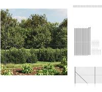 vidaXL Clôture grillagée avec douilles de sol Anthracite 2,2x25 m - Panneaux de clôture