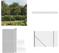 vidaXL Clôture grillagée avec douilles de sol Anthracite 2x25 m - Clôture grillagée - Clôture de jardin - Clôture en fil de fer