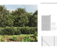 vidaXL Clôture grillagée avec douilles de sol Anthracite 2x25 m - Panneaux de clôture